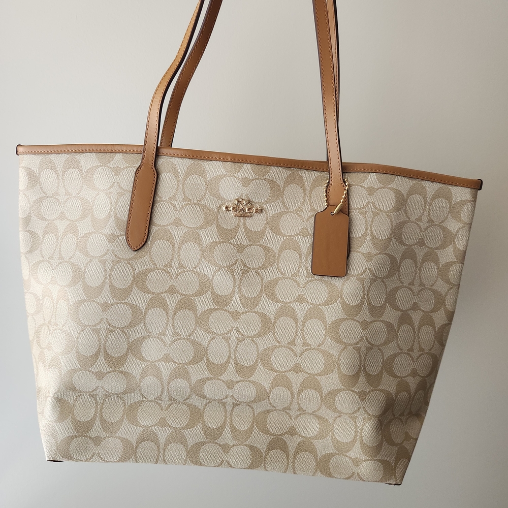 Coach Tan Signature Tote Bag